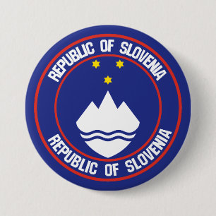 Bóton Redondo 7.62cm Eslovênia Round Emblem