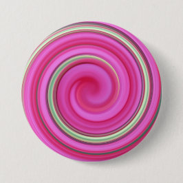 Bóton Redondo 7.62cm Espiral rosa e verde