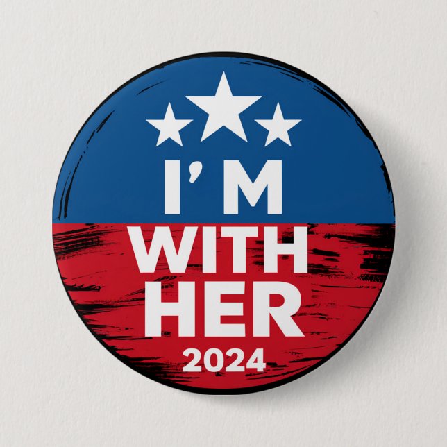 Bóton Redondo 7.62cm Estou com seu voto em Kamala pelo presidente Kamal (Frente)