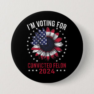 Bóton Redondo 7.62cm Estou votando no criminoso condenado pró-Trump 202