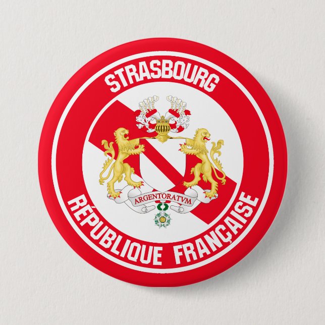 Bóton Redondo 7.62cm Estrasburgo Round Emblem (Frente)