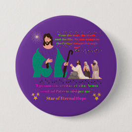 Bóton Redondo 7.62cm Estrela de Esperança Eterna roxo real