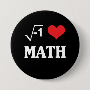 Bóton Redondo 7.62cm Eu amo a matemática