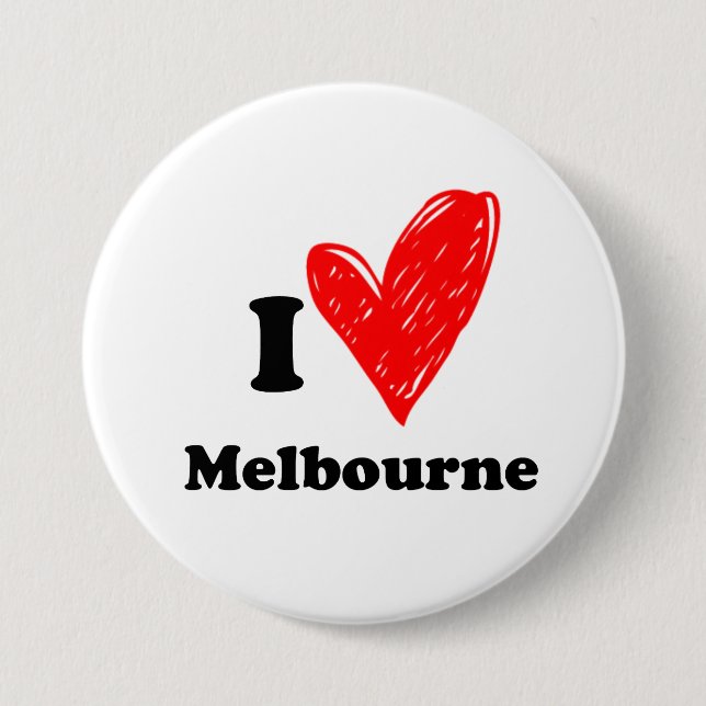 Bóton Redondo 7.62cm Eu amo Melbourne (Frente)