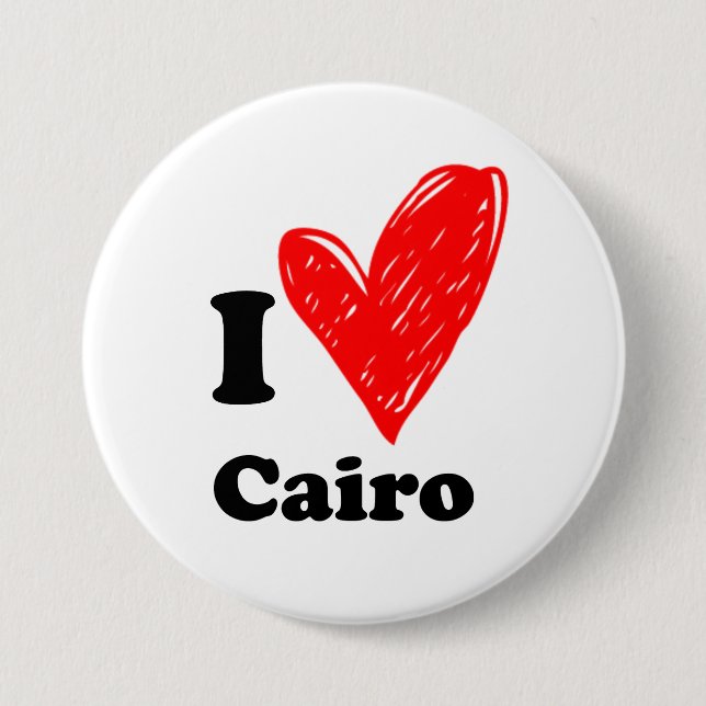 Bóton Redondo 7.62cm Eu amo o Cairo (Frente)