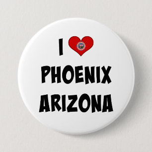 Bóton Redondo 7.62cm Eu Amo Phoenix, Arizona