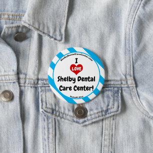 Bóton Redondo 7.62cm EU AMO Shelby Dental Care Center! botão de divers