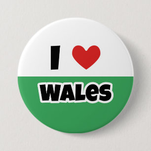 Bóton Redondo 7.62cm Eu amo Wales