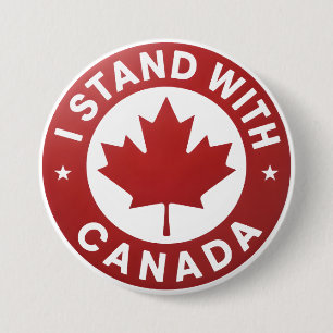 Bóton Redondo 7.62cm Eu fico com o Canadá