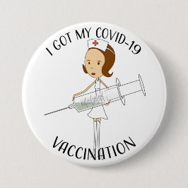 Bóton Redondo 7.62cm Eu Recebi Minha Vacinação Covid-19