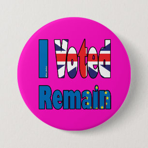 Bóton Redondo 7.62cm Eu votei permaneço - referendo Brexit da UE