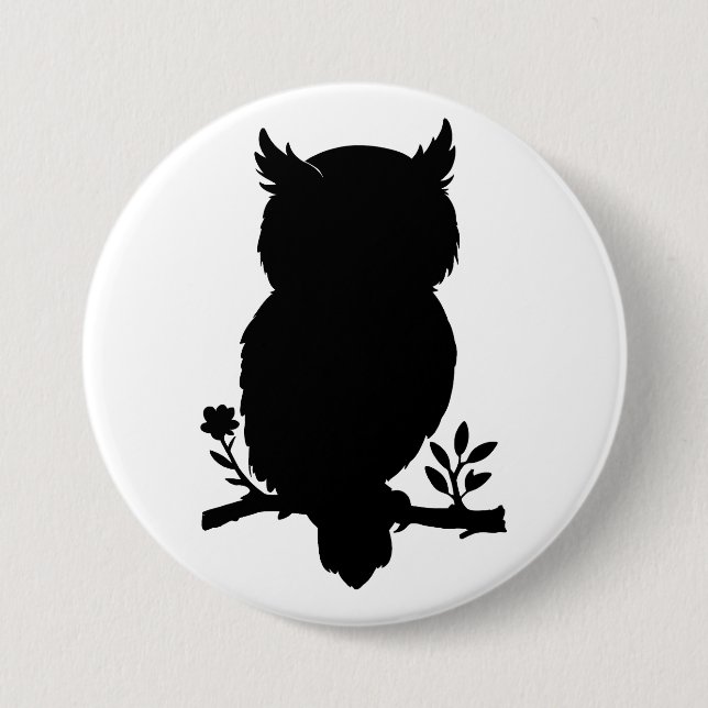 Bóton Redondo 7.62cm Eule - Scherenschnitt (Frente)
