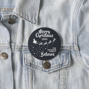 Bóton Redondo 7.62cm Família de Papais noeis de Natal