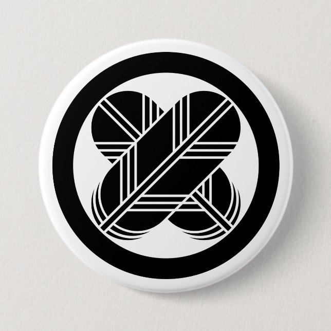 Bóton Redondo 7.62cm [Family Crests] Crossed hawk feathers with circle (Frente)