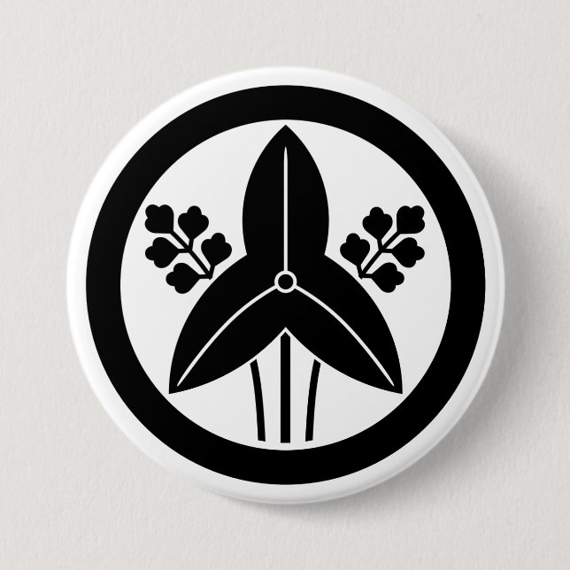 Bóton Redondo 7.62cm [Family Crests] Threeleaf arrowhead with round (Frente)
