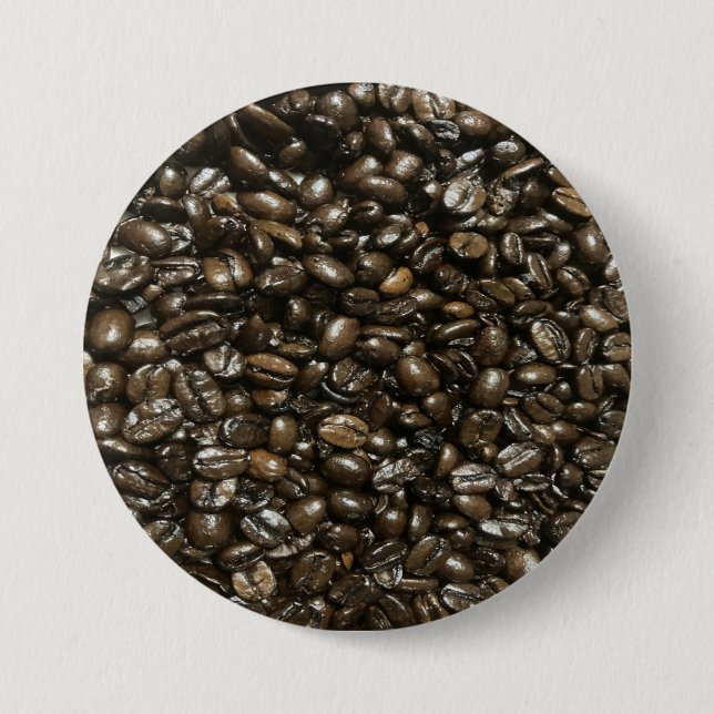 Bóton Redondo 7.62cm Feijões de café (Frente)
