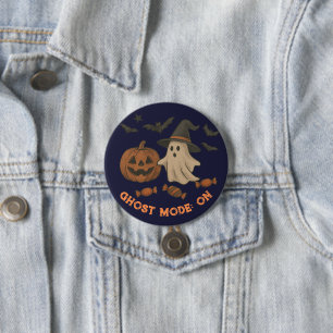 Bóton Redondo 7.62cm Feliz Dia das Bruxas - Fantasmas, Morcegos e Doces