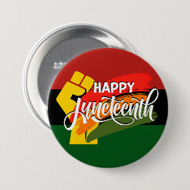 Bóton Redondo 7.62cm FELIZ JUNETEENTH Pan-Africano