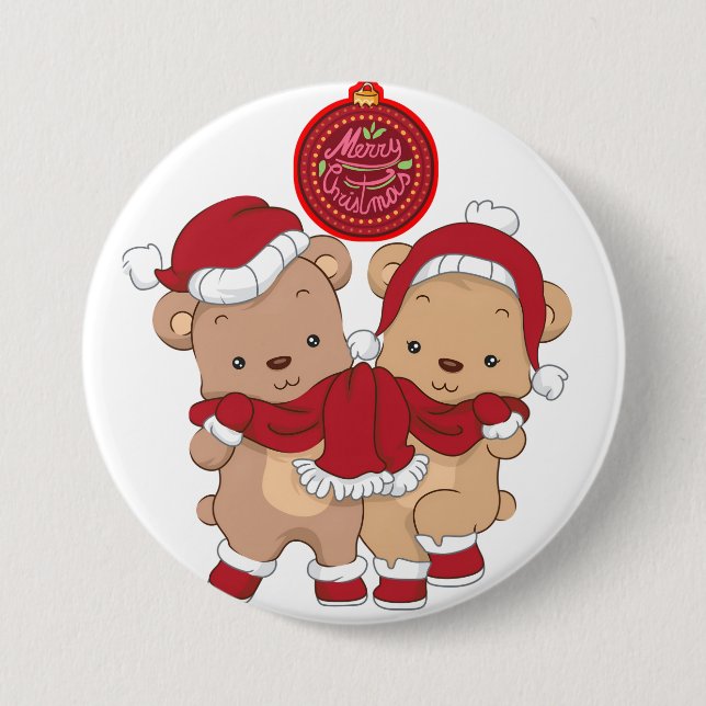 Bóton Redondo 7.62cm Feliz Natal** (Frente)