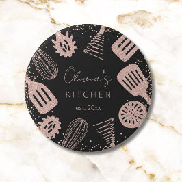 Bóton Redondo 7.62cm Ferramentas de Cozinha Personalizadas com Brilho e