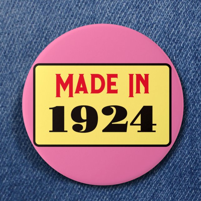 Bóton Redondo 7.62cm festa de aniversário 100º nascer 1924 90 pinos (Criador carregado)