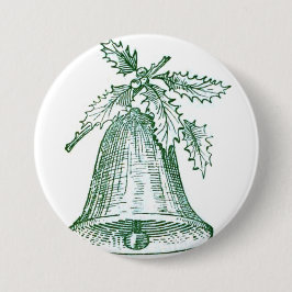 Bóton Redondo 7.62cm Festa de Natal com Holly