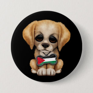 Bóton Redondo 7.62cm Filhote de cachorro bonito com o Tag de cão