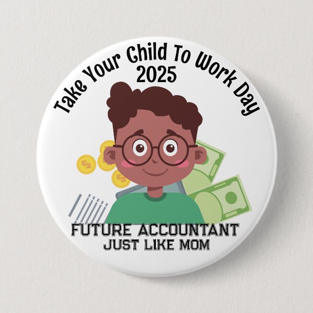 Bóton Redondo 7.62cm Finanças De Meninos Personalizados Tragam Seu Filh (Frente)