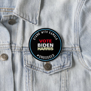 Bóton Redondo 7.62cm Fique Com Kamala Sem Borda BIDEN HARRIS 2020 Large