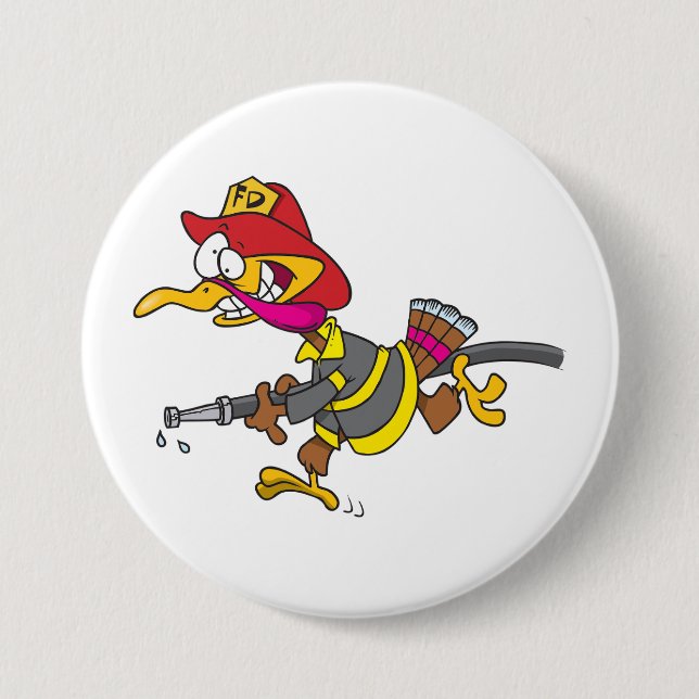 Bóton Redondo 7.62cm Firefighter Turkey with Hose (Frente)
