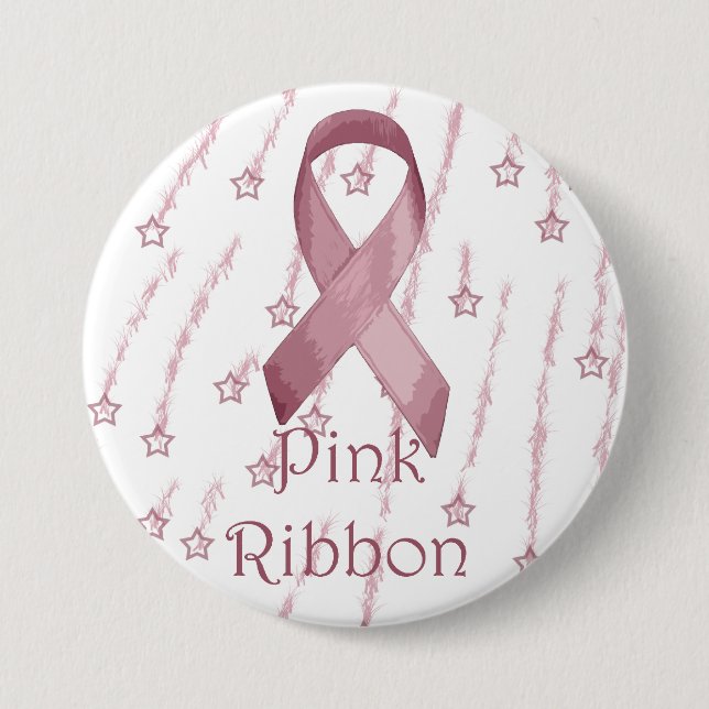 Bóton Redondo 7.62cm Fita cor-de-rosa (Frente)