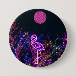 Bóton Redondo 7.62cm Flamingo na festa de dança.