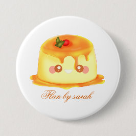 Bóton Redondo 7.62cm Flan Espanhol De Caramelo Suave E Cremosa