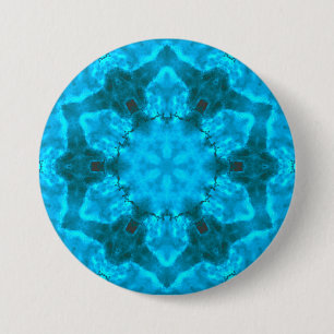 Bóton Redondo 7.62cm Floco de neve de gelo azul congelado Kaleidoscópi