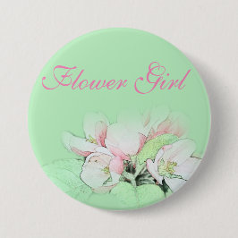 Bóton Redondo 7.62cm Flor de maçã de rosa claro bonito