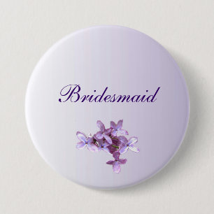 Bóton Redondo 7.62cm Flores Florais Lilás Casamento Bridesmaid Pin