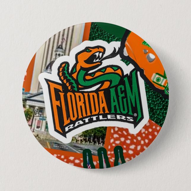Bóton Redondo 7.62cm Florida A&M Gameday Button (Frente)
