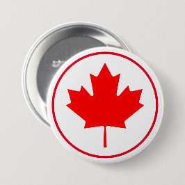Bóton Redondo 7.62cm Folha de bordo canadense brilhante Dia do Canadá V