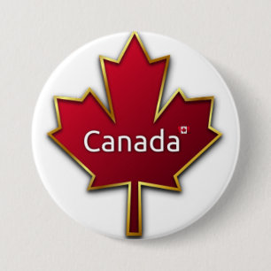 Bóton Redondo 7.62cm Folha de Bordo do Canadá