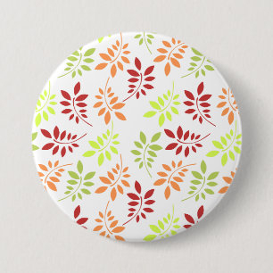 Bóton Redondo 7.62cm Folhas de outono coloridas em tons quentes