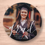 Bóton Redondo 7.62cm Foto Clássica de Script Moderno Simples do formand<br><div class="desc">Este design simples e clássico é composto de sans serif e tipografia cursiva divertida e adiciona uma foto personalizada.</div>
