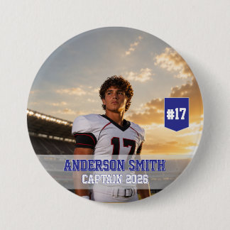 Bóton Redondo 7.62cm Foto Personalizada do Capitão de Futebol MVP 2026