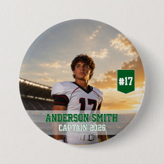 Bóton Redondo 7.62cm Foto Personalizada do Capitão de Futebol MVP 2026