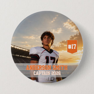 Bóton Redondo 7.62cm Foto Personalizada do Capitão de Futebol MVP 2026