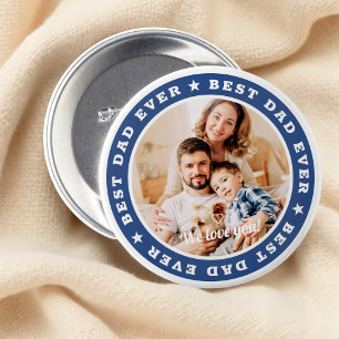 Bóton Redondo 7.62cm Foto personalizada do melhor Pai nunca moderno Sta