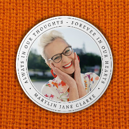 Bóton Redondo 7.62cm Foto Simple Memorial Funeral