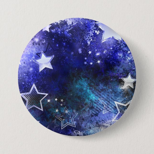 Bóton Redondo 7.62cm Fundo de Espaço com Estrelas (Frente)