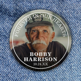 Bóton Redondo 7.62cm Funeral para sempre em nossos corações | Foto de m