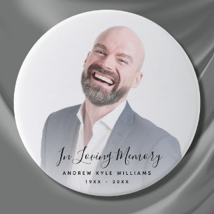 Bóton Redondo 7.62cm Funeral Personalizada do tributo Memorial Personal