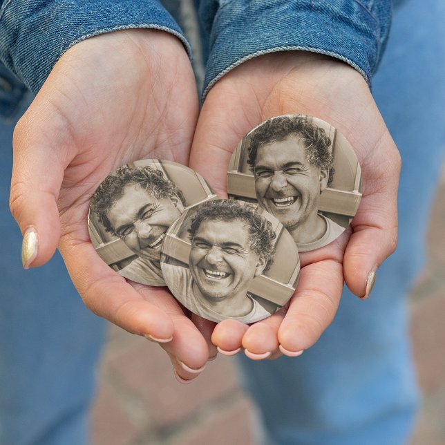 Bóton Redondo 7.62cm Funeral Personalizado | Aniversário | Foto da famí (Criador carregado)